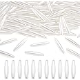 100Pcs Acrylic Oval Imitation Pearl Beads White Oval Shape Beads Plastic Pearl Beads Loose Beads for DIY Craft Jewelry Making, White