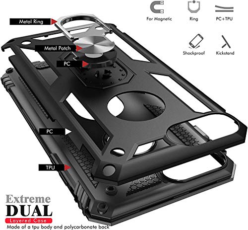 iPhone 7 Plus Case | iPhone 8 Plus Case [ Military Grade ] 15ft. Drop Tested Protective Case | Kickstand | Compatible with Apple iPhone 8Plus / iPhone 7 Plus- Black - Thumbnail 2