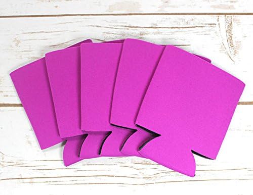 FUCHSIA 10 PACK of Premium Blank Beverage Insulator Can Coolers for Soda & Beer. 10 Blank FUCHSIA Can Coolers, Heat Transfer Vinyl, Fabric Ink, Screen Print, Sublimation, Wedding, Party, Reunion