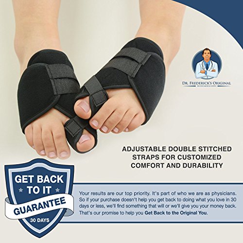 Dr. Frederick's Original Nighttime Bunion Splints - 2 Double-Stitched Velcro Bunion Correctors - Bunion Relief for Bedtime - for Men & Women