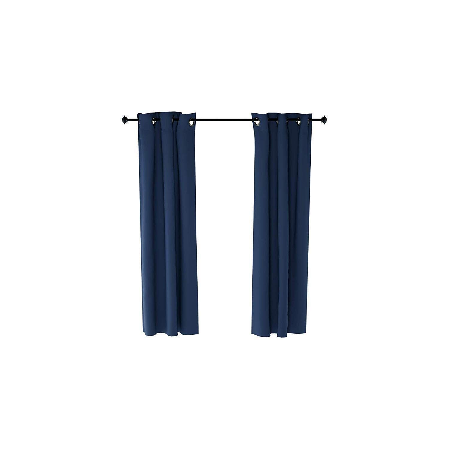 Furinno Collins Blackout Curtain 52x84 in. 2 Panels, Dark Blue