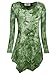 DJT Womens Tie Dyed Hankerchief Hemline Tunic Top X-Large #17 Green