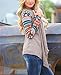 Creabygirls® Womens Geometric Print Drape Irregular Open Front Knit Cardigan