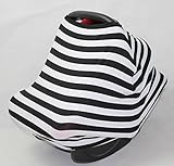 SilverRoo Baby Car Seat Canopy - Best Wind-proof Stretchy Baby Carrier Cover - Breathable Fabric - Perfect Protective Custom Fit for Seats - Unique Innovative Non-slip Set - Shower Gift - Black