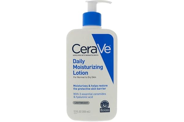 CeraVe Daily Moisturizing Lotion for Dry Skin | Body Lotion & Facial Moisturizer with Hyaluronic Acid and Ceramides | 12 Fl O