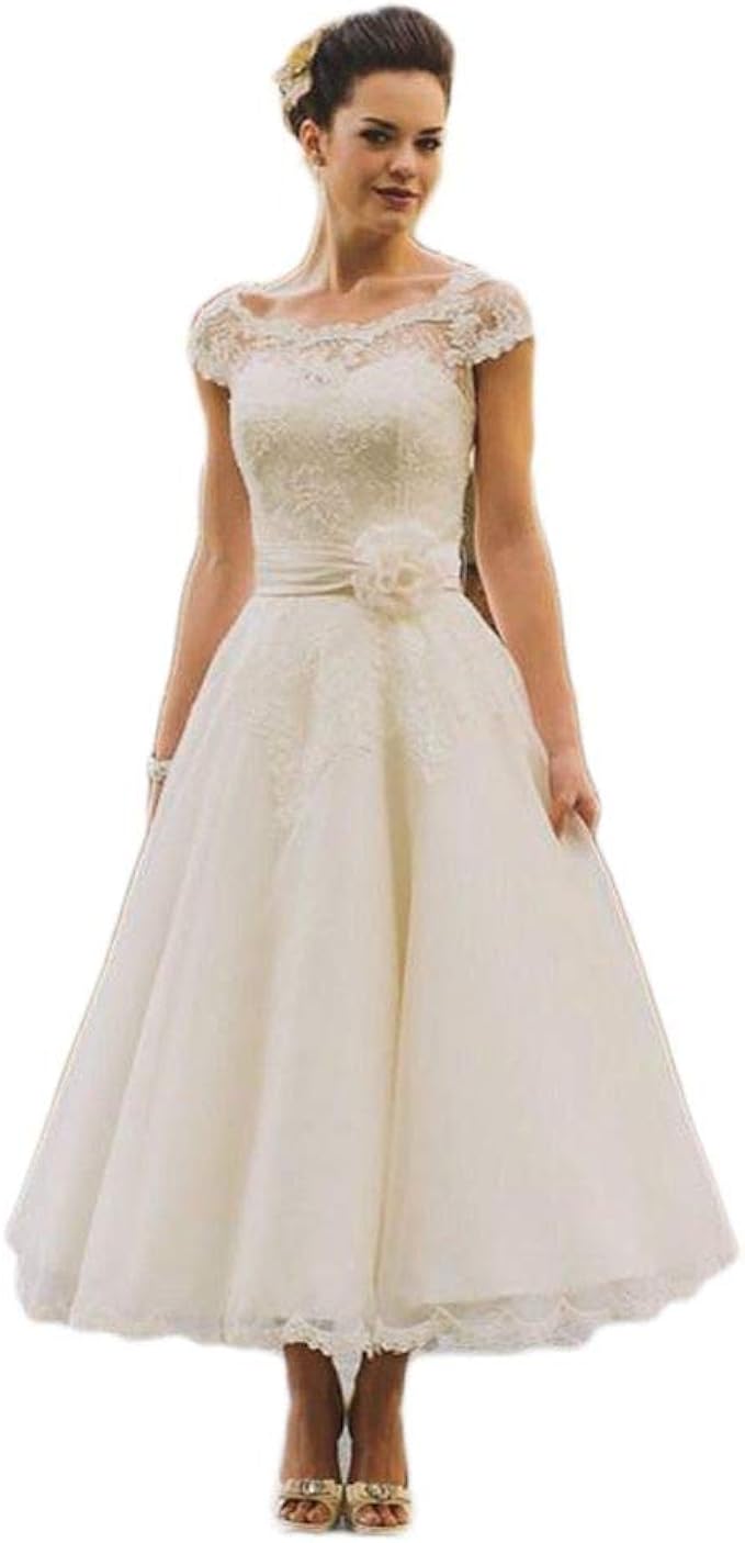 ankle length wedding dress