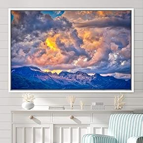 signwin Framed Canvas Wall Art Mountainscape Aerial Dramatic...