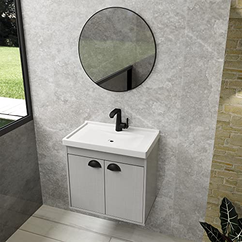 RIVERZZA Gabinete Armario para Banheiro 100% MDF com Cuba - Siena Lineo 50cm