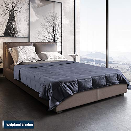 Living Essentials Premium Weighted Blanket (15 lbs, 48"x72" Twin Size