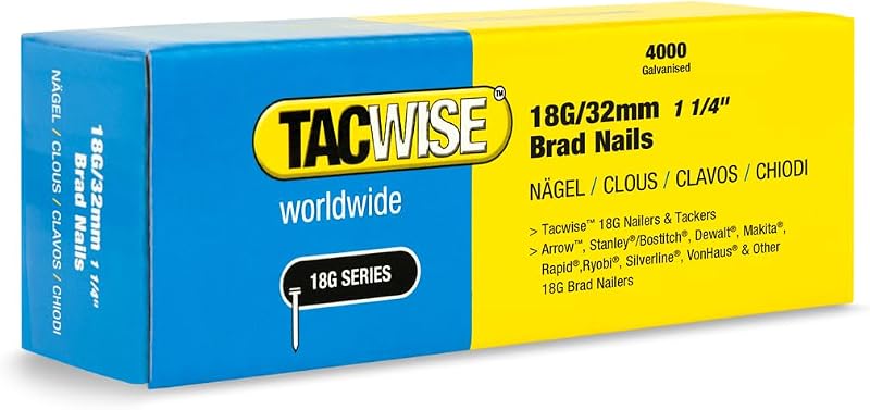 Tacwise 1712 18G 32mm Galvanised Brad Nails Pack of 4000