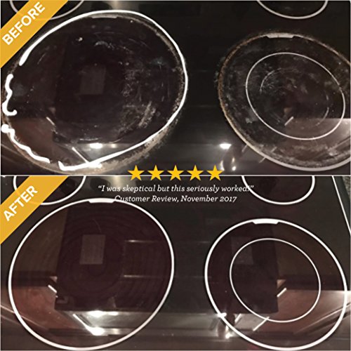 TriNova Cooktop Cleaner and Scrubbing Pads. Best Cleaning Kit for Smooth Top Ranges & Stoves of