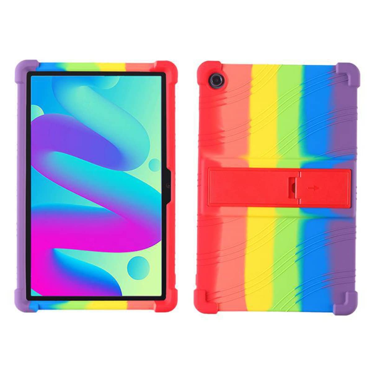 INSOLKIDON Compatible with Case for TCL TAB 10L 10.1 Inch 2022 tablet, Full Coverage Ultra Slim adjustable Stand Silicone Shockproof Lightweight Protective Cover Case (Color)