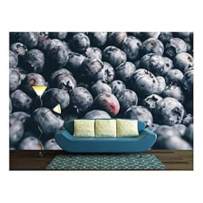 The Closeup of Delicious Blueberry - Removable Wall Mural | Self-Adhesive Large Wallpaper - 66x96 inches