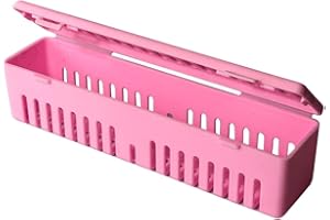 ELICTECH Plastic Dental Autoclave Container Sterilization Plastic Cassette Dental Box for Dental Instruments Dust-proof Cover (Pink)