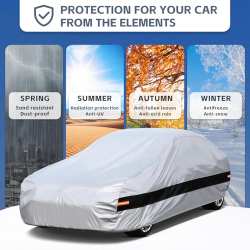 Holthly Funda de Coche de para Ford Mustang, Shelby, GT350, GT500, Fundas de Coche para automóviles para Todo Tipo de Clima, Impermeable, protección contra el Sol, la Nieve, la Lluvia, el Viento, el