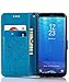 FLYEE Samsung S8 Case,Galaxy S8 Wallet Case, Flip Case Wallet Leather [Kickstand] Emboss Butterfly Tree Folio Magnetic Protective Cover with Card Slots for Samsung Galaxy S8 5.8 inch Blue