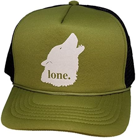 Lone Wolf Olive Army Green Mesh Trucker Hat Cap Snapback