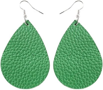 TIDOOJewelry Women Fashion Teardrop Leather Earring (One, 007# DarkTurquoise)