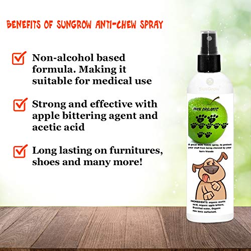 SunGrow AntiChew Spray, Deters Chewing and Biting by Dogs, Cats