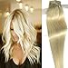Clip in Hair Extensions Platinum Blonde Hair Extensions Real Human Hair Clip in Extensions 18 Inch 7 Pieces 70G Silky Straight Double Weft Hair Extensions Clip in Human Hair for Fine Hair Women