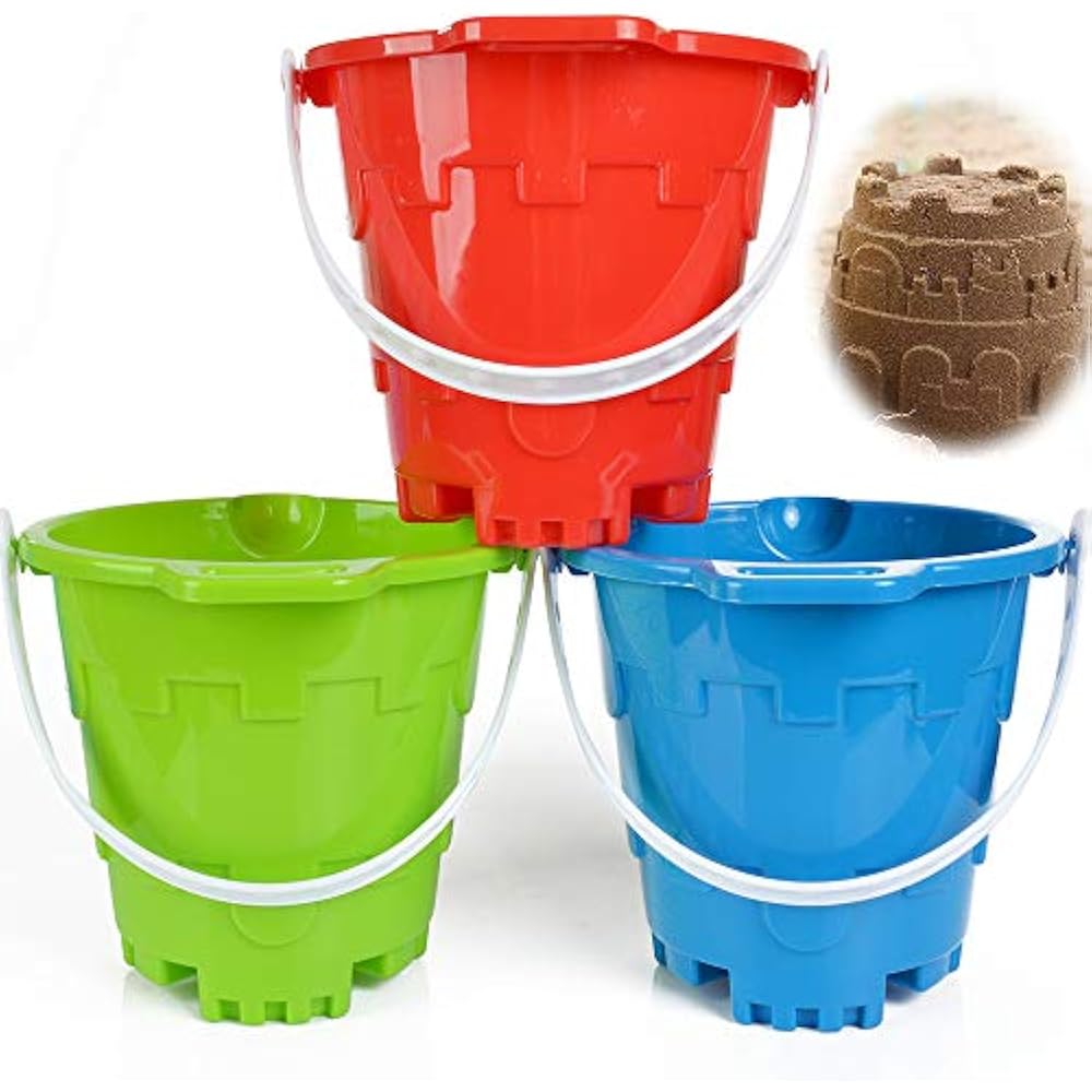 Jumbo Castle Model Beach Gear 7" Large Sand Buckets Pails Water Pool