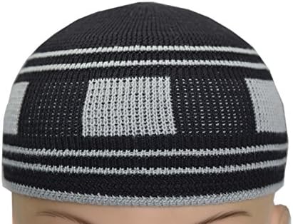 Manal Enterprises New Islamic Kufi Prayer Cap Egyptian Mens Pure Cotton Muslim Hat Topi Namaz Beanies''