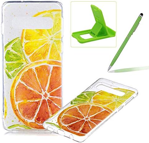 Rubber Case for Samsung Galaxy S10 Plus,Herzzer Premium Stylish [Lemon Slice Printed] Scratch Resistant Ultra Thin Soft Gel Silicone Transparent Clear Crystal Slim Fit TPU Back Cover