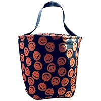 Jolly Jon Halloween Trick or Treat Bags - Kids Candy Bucket Tote Bag Orange, Black