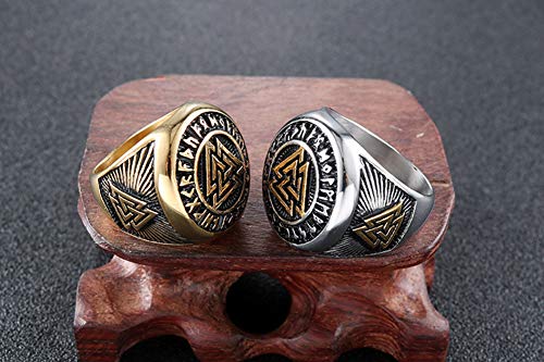 HIJONES Herren Nordischer Wikinger Symbol Ring aus Edelstahl – Bild 5