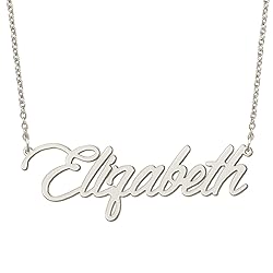 BYBWBL Elizabeth Name Pendant Necklace Silver Color