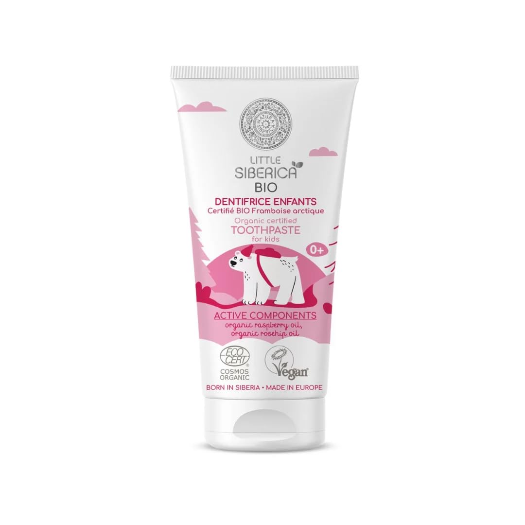 Natura Siberica Little Siberica. Organic Certified Toothpaste for Kids, Arсtic Raspberry, 60 ml