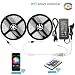 LUNSY RGB LED Light Strips with Remote, Dimmable LED Strip Lights, 300LED 5050, 32.8 ft/10m IP65 Waterproof Wifi Rope Lights Outdoor, 12V , Wireless Smart Phone, Alexa Controlled