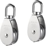 IMAGINE 2Pcs Stainless Steel Single Pulley Block M15 M20 M25 304 35kg
