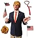 Full Donald Trump Halloween Costume Set | Wig, Tie, Pin, and Flag Included!