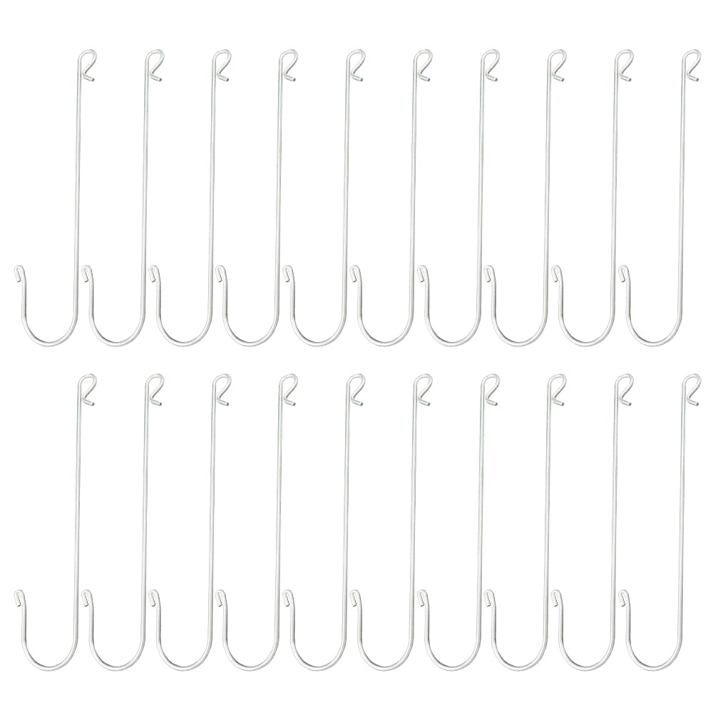 XINGSUI 20 Pcs Extra S Hanging Hooks,Wall S-Shaped Hooks,S Hook Multi Purpose,for Garden, Bathroom, Closet, Workshop, Kitchen, Silver