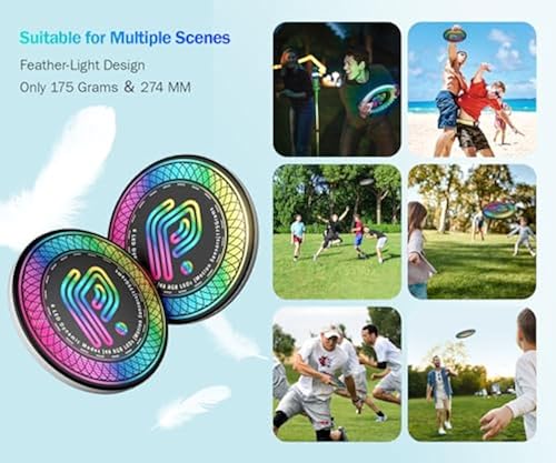 BULAPEACH Kids Toys Flying Disc: Ultra Light Up 48 LED Outdoor