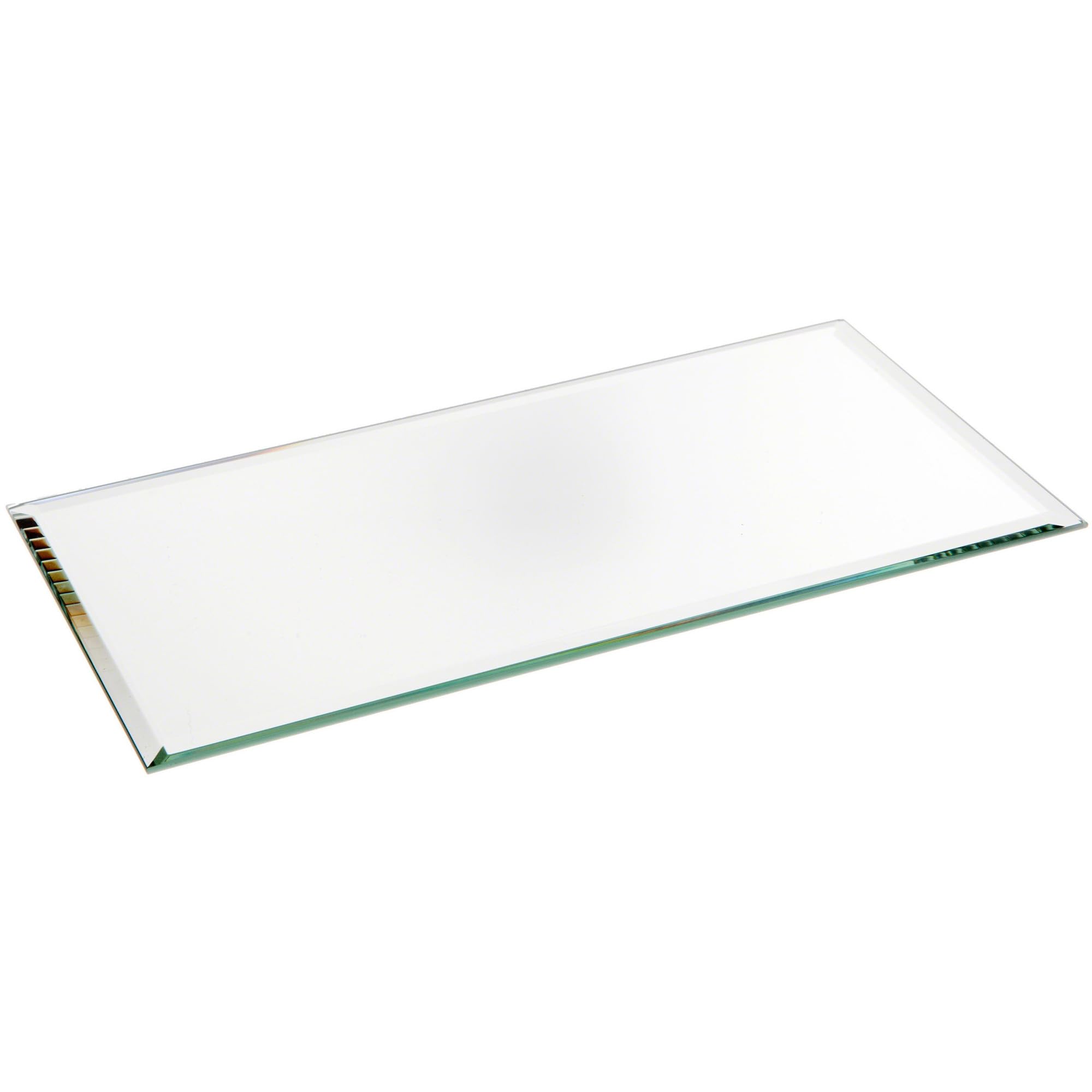 Plymor 4" x 8" Rectangle, 3mm Thick Beveled Glass Mirror, Pack of 6