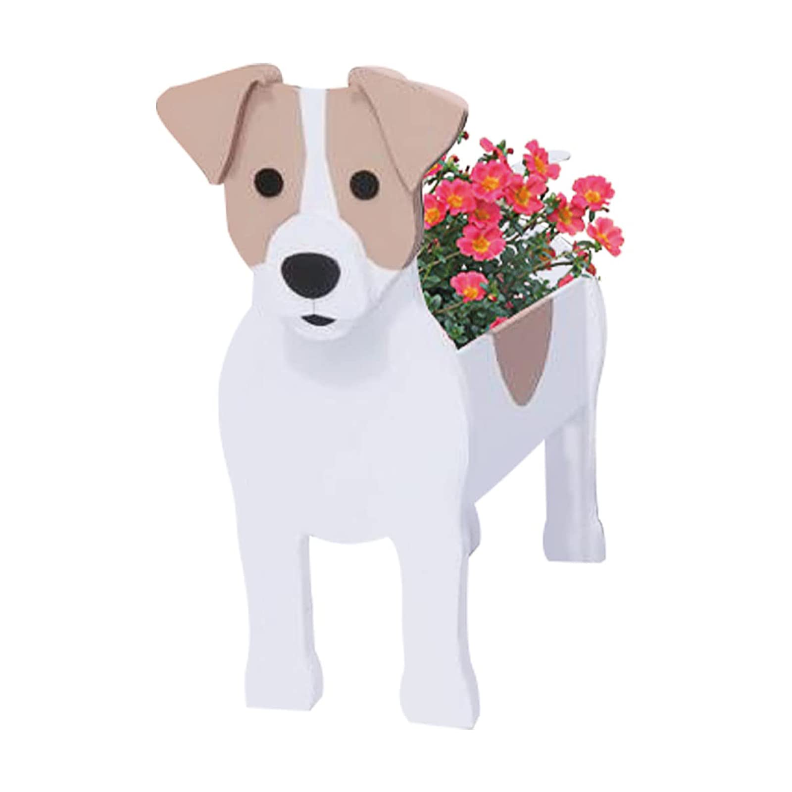 LIBOOI Dog Planter, Animal Flower Planter Pot for Outdoor Plants, Jack Russell Terrier Gifts for Women Men Dog Lovers, Storage Container Planters for Garden Decoration Cactus Office Home Gifts