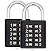 MIONI 10 Digit Push Button Combination Padlock, 5 Digit Locking Mechanism,Blue (2 Black)