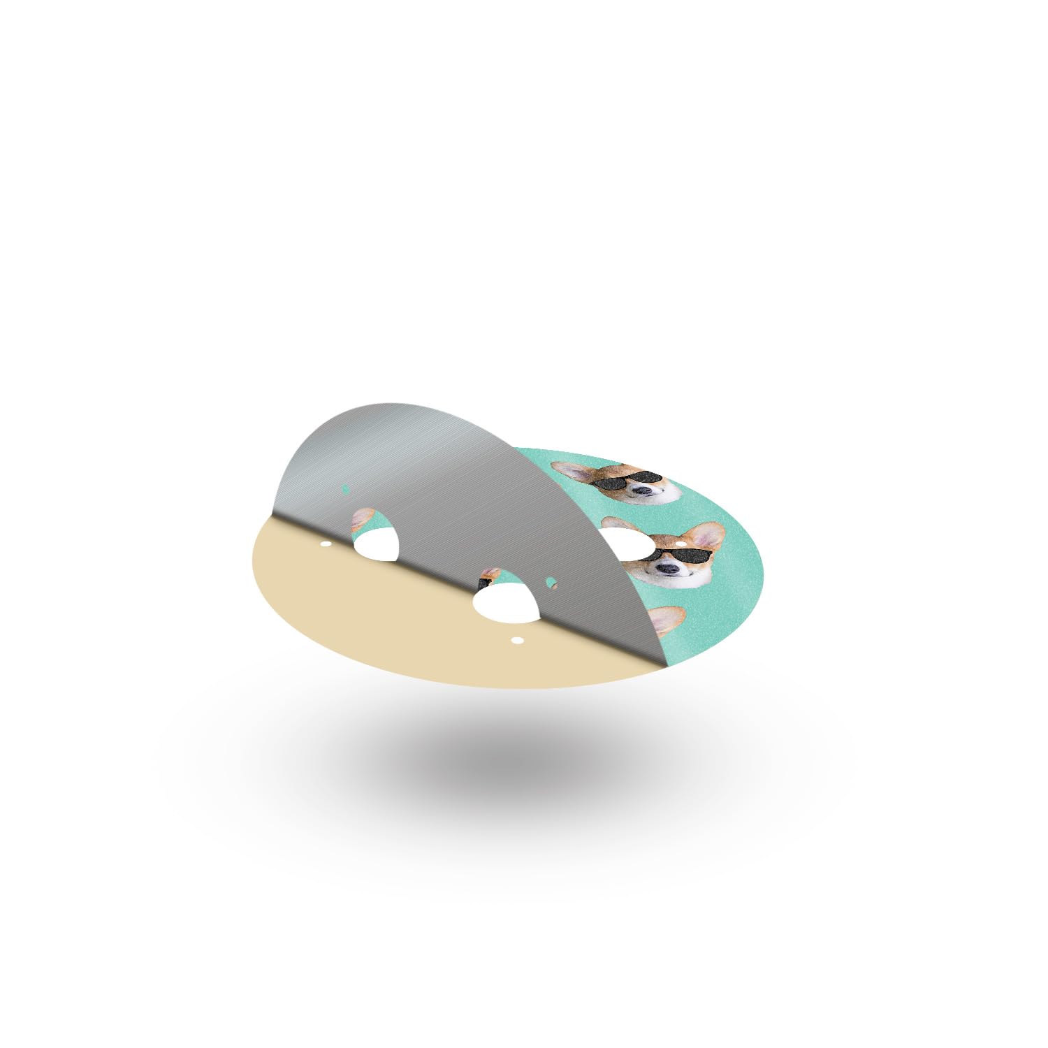 MightySkins Glossy Glitter Skin for Amazon Echo Dot (3rd Gen) - Cool Corgi | Protective, Durable High-Gloss Glitter Finish | Easy to Apply, Remove, and Change Styles | Made in The USA