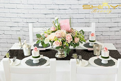 2 ShinyBeauty+Sequin+Table+Runners+Black
