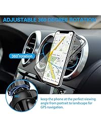 Air Vent Phone Holder for Socket Mount, pop-tech 360° Rotation Vent Clip Car Mount Silicone with Adjustable Switch Lock for Collapsible Grip GPS Navigation & 3M Sticky Adhesive for Expanding Stand