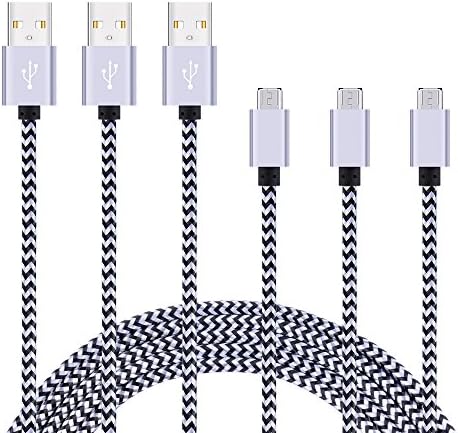 Micro USB Cable, CableLovers 3 pack 6FT Durable Nylon Braided USB 2.0 A Male to Micro USB Fast Charging Cords for Samsung Galaxy S7 S6 edge, Nexus, LG, Nokia, Motorola, BLU, Android Smartphones, PS4
