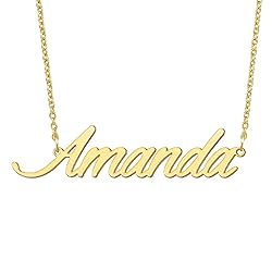BYBWBL Amanda Name Pendant Necklace 18k Gold Plated