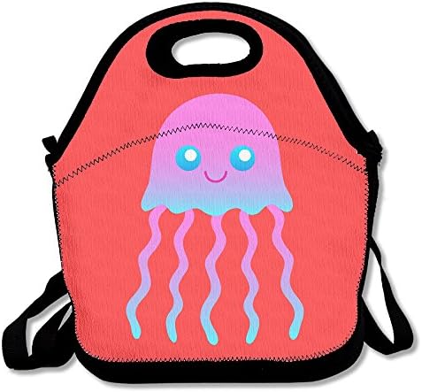Personalized Jellyfish Fashion Lunch Tote Bag Black,One Size