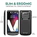 LG V20 Battery Case 5000mAh,Newdery Portable Charger Case for 5.7-Inch LG V20 ONLY[Black]-Protective Power Bank Case with Tempered Glass Screen Protector
