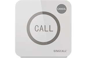 SINGCALL Wireless Service Calling System for Restaurant Cafe,Call Waiter Nurse Staff,Big Touching Button,Waterproof 2-Button 