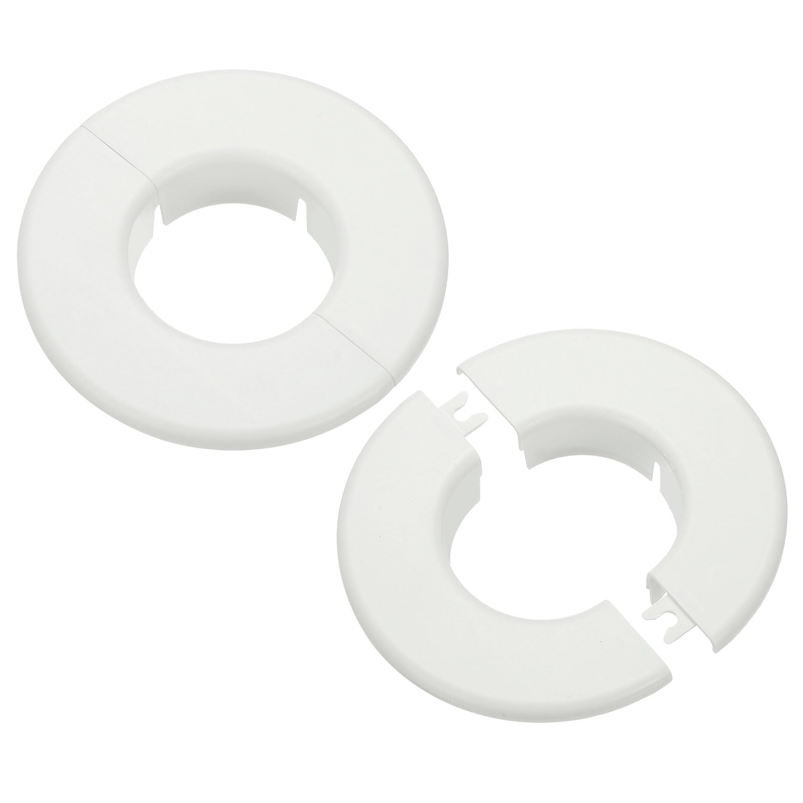 Photo 1 of PATIKIL Wall Split Flange 2.3" (58mm), 2 Pcs Round Detachable Escutcheon Plate Buckles Water Pipe Cover for Kitchen Bathroom Air Conditioner Arm Pipe Faucet Decoration, White