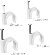 Abnii Cable Clips 400 Pcs 4 Size Steel Nail White Round Cable Holder view 7