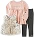 Calvin Klein Baby Girls' 3 Piece Faux Fur Vest Set